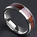 King Will Titanium Wedding Band for Men-7mm Dome Sliver Titanium Men Ring with Koa Wood Inlay, Wooden Wedding Band Ring for Men Women High Polished Comfort Fit Size 12