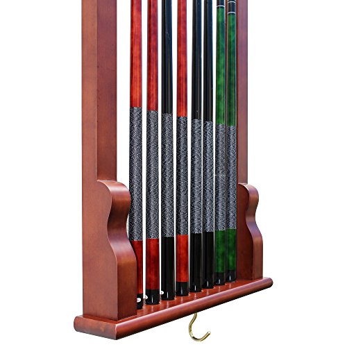 Hathaway Vintage Wall Billiard Pool Cue Rack, Antique Walnut