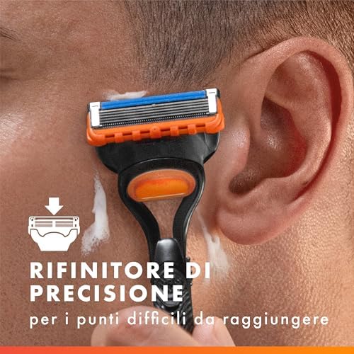 Fusion5 12 Lamette Fusion 5 di Ricambio per Rasoio Barba Manuale, con Striscia Lubrificante per Scorrevolezza Fluida e 6 Lame per Rasatura Profonda e Duratura