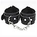 Jedwonwon Soft Comfortable PU Fur Leather Handcuffs Wrist Cuffs and Blindfold Eye Mask