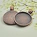 20 Pcs 1 Inch Round Pendant Tray Vintage Antique Copper Pendant Blanks Cameo Bezel Settings