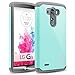 LG G3 Case, RANZ® Grey with Aqua Blue Hard Impact Dual Layer Shockproof Bumper Case For LG G3 VS985 D850 D830 D851