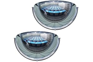 2Pack Acrylic Half Dome Mirror Corner Mirror Blindspot for Wall 12'' Diameter Safety Mirrors for Corners Convex Mirrors Indoo
