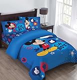 Disney Mickey Oh Boy! Gosh Licensed Twin Comforter Set Set w/Fitted Sheet