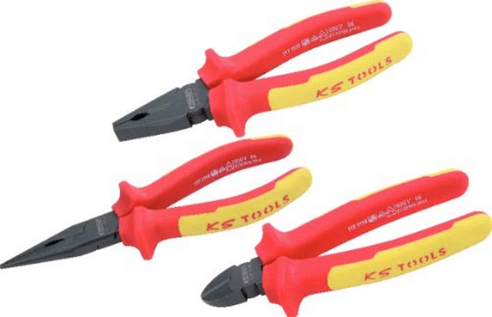 KS Tools Ergo Vde 150-200mm Plier Set (3 Pieces)