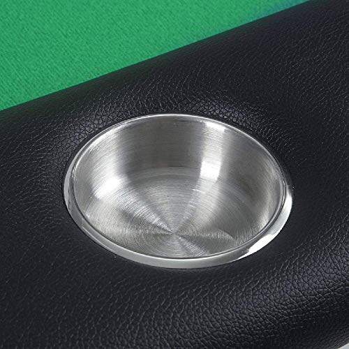 IRONWALLS 72''x33''x30'' Foldable Poker Table 8 Player Folding Poker Play Card Casino Game Table Oval Green