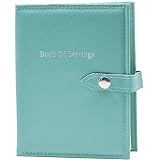 OLizee 48 Pairs Portable Earrings Book Jewelry Display Organizer Ear Studs Storage Book(Blue)