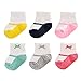 Carter's Girl 6-Pack Socks with Grippers, Crew-Mary Jane with Bow, 0-3 Months