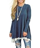 MOLERANI Women's Lace Long Sleeve Tunic Top Blouse