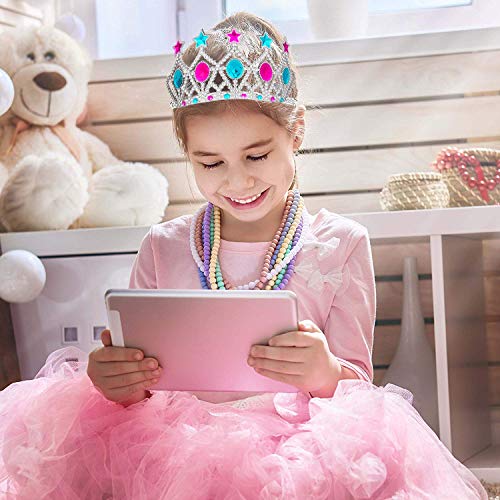 Tagitary 11 Pack Princess Pretend Jewelry Toy,Girl's Jewelry Dress Up Play Set Included Crowns, Necklaces,Rings and Earrings 11 Piece Set