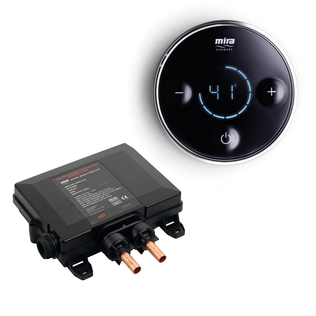 Mira Showers 1.1666.003 Platinum Digital Shower for High Pressure/Combi Without Fittings - Black/Chrome