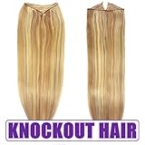 Fits like a Halo Hair Extensions 20"-22" (P#7B/613) - No Clips, No glue, No Damage! It's so EASY! 100% Remy Premium AAAAA Human Hair! on Wire! (Drk Blonde Lt Blonde Mix - P#7B/613)