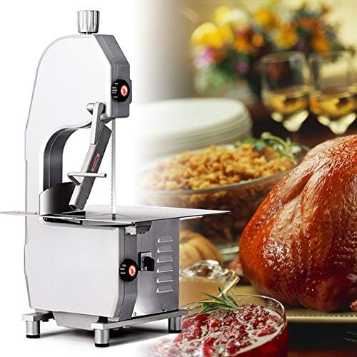 Electric Bone Cutting Machine, Commercial Bandsaw Meat Cutter Machine Stainless Steel Slicer Meat Cutting Butcher for Cutting Fish Trotters Steak Frozen Meat 1100w