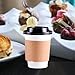 Springpack 110 Sets white hot Travel Lids Sleeves and Straws 100% Biodegradable & Compostable Pla Eco Friendly to go paper coffee cups, 12oz