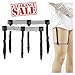 Shirt Stays,Jelinda 2 Piece Mens Elastic Suspender Garter Belts Non-slip Locking Clamps (1-Black White)