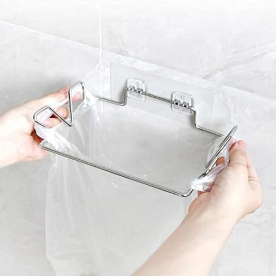 Jetcloud Hanging Trash Bag Holder - Wall Mounted Stainless Steel Rack