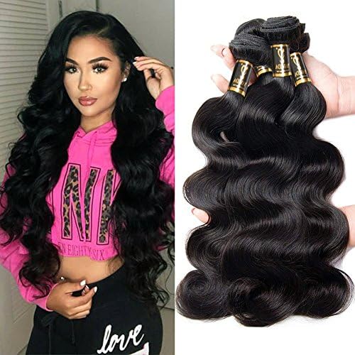 Yavida Brazilian Hair Bundle Body Wave Human Hair Weave 4 Bundles Remy Brazilian Body Wave Hair Extensions Full Head Natural Color 18 20 22 24 Inch