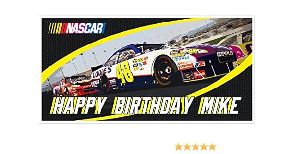 Sports Cars Nascar Racing Birthday Banner Personalized Party