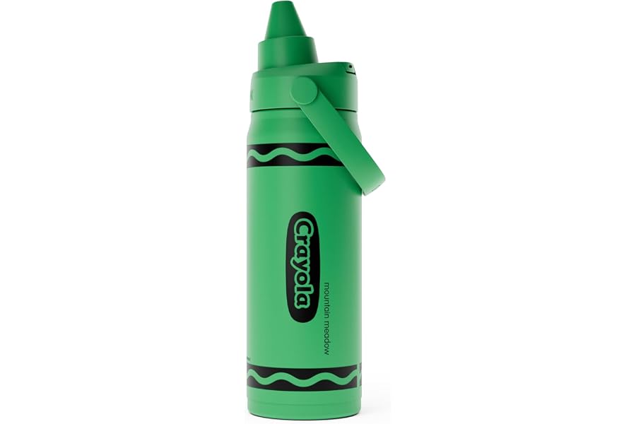 CamelBak Crayola Chug Insulated Stainless Steel Water Bottle, Cold Retention with Spill Resistant Lid for School and Everyday Hydration, 16oz, Mountain Meadow