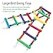 PETUOL Large Bird Swing Toys, 3 PCS Parrot Toys with Bells for Small Macaws, Cockatoos, Alexandrine Parakeet, African Grey Parrot and Medium Amazon Parrots