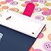 MPERO Nokia Lumia 730 / 735 Wallet Case, [Flex Flip] Cover with Card Slots and Wrist Strap (Hot Pink / Navy)
