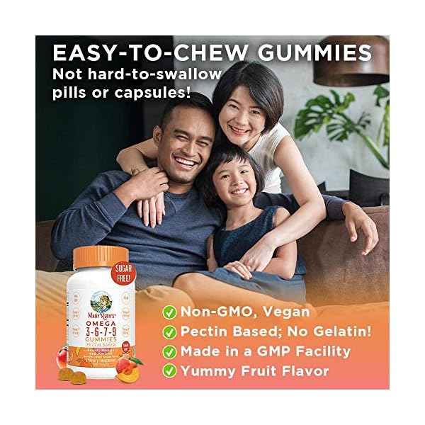 Vegan Omega 3 6 7 9 Gummies by MaryRuth's Up to 4 Month Supply