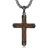 TwoAnts Cross Necklace for Men 925 Sterling Silver Turquoise Cross Pendant Necklace Religious Protection Jewelry Gifts for Women