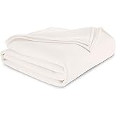 Vellux Queen Size Blanket - All Season Luxury Warm Micro plush Lightweight Thermal Fleece Blankets - Perfect For Couch Bed Sofa - Breathable Bed Blankets Queen Size - Hotel Quality (90x90 Inch, Ivory)
