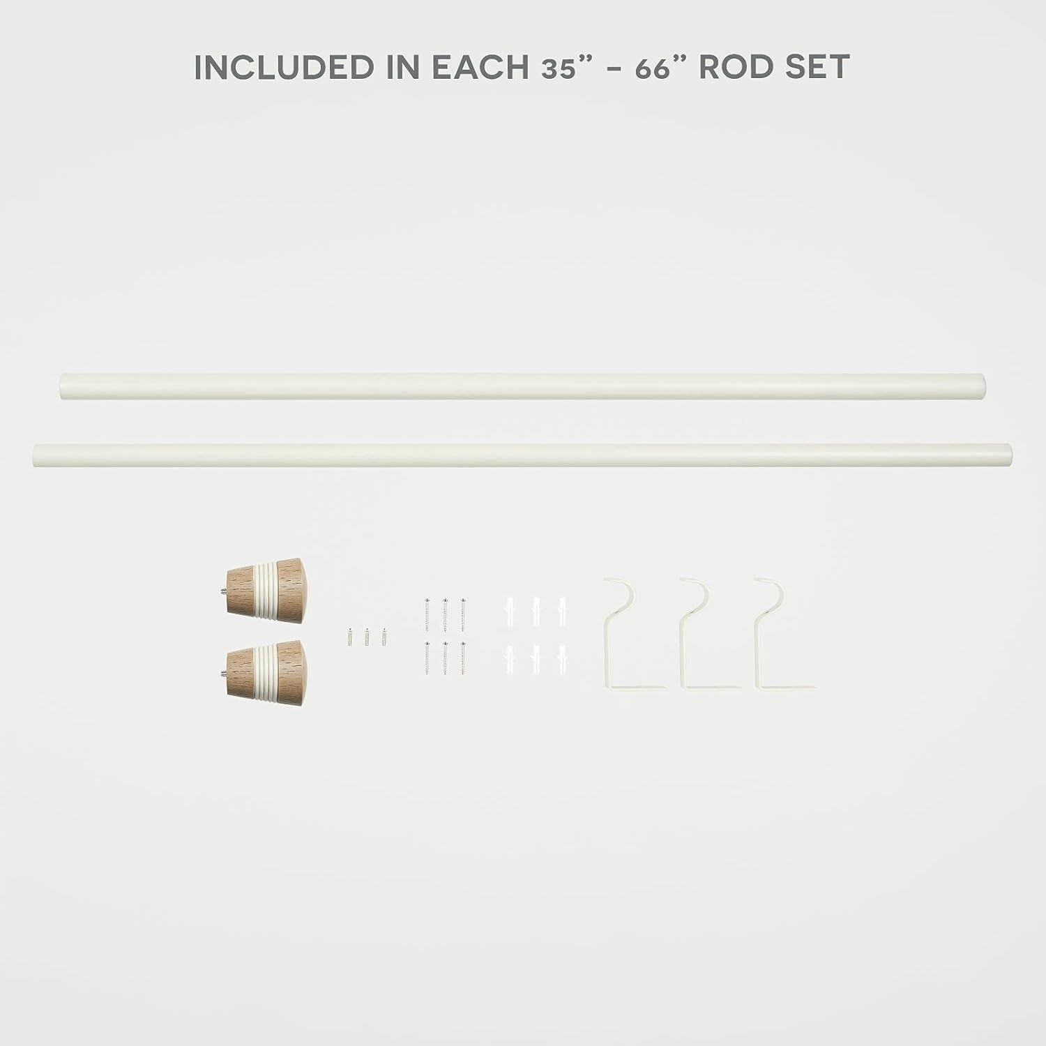 Exclusive Home Curtains Hillhurst Window Curtain Rod and Finial Set, 35"-66", Off White: Home & Kitchen