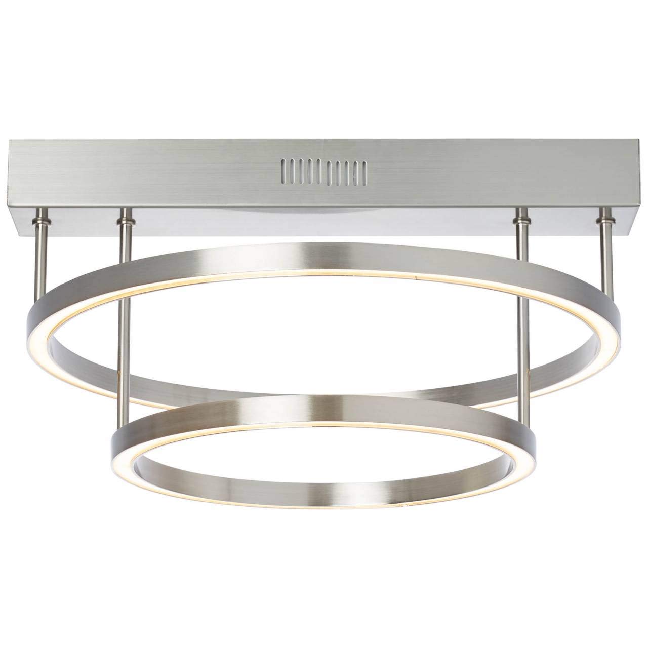 Brilliant Tunar LED Ceiling Light 2 Bulbs Round Integrated Step Dimmer Nickel 2100 Lumen LED Integrated