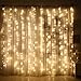 Outop 304LED 9.8FT Remote Controller Window Curtain Lights LED Christmas Lights 8 Modes with UL Certified Use for Wedding Lights for Home, Party(Warm White)