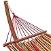 Best Choice Products Wood Curved Arc Hammock Stand w/ Cotton Hammock for Outdoor, Garden, Patio - Multicolor