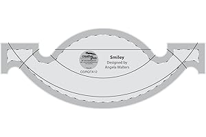 Creative Grids Machine Quilting Tool Smiley – CGRQTA12 – Made in USA Non-Slip Grip Acrylic Quilting & Sewing Template Ruler for Free-Motion quilt Patchwork Design on Domestic Sewing & Longarm Machines