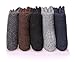 ProEtrade Mens Wool Socks Thermal Heavy Winter Thick Warm Fuzzy Socks For Cold Weather 5 Pack (Solid Color)