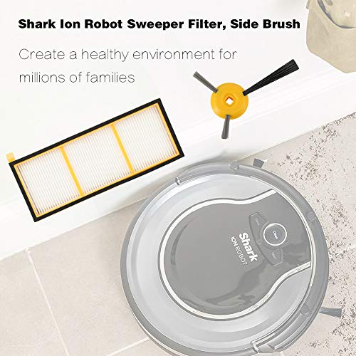 Vacuum Cleaner Filter Side Brush Replacement Accessories Replenishment Kit Compatible with Shark ION Robot RV700 RV720 RV750 RV750C RV755 (4 Filters +6 Side Brushes) - Thumbnail 7