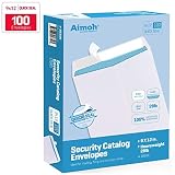 100 9 x 12 SELF Seal Security White Catalog Envelopes - 28lb - Security Tinted, Ultra Strong Quick-Seal, 9 x 12 inch (38100)