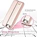 ZVEdeng iPhone 8 Case with Wrist Strap, iPhone SE2 Wallet Case, iPhone 7 Wallet Case with Credit Card Holder Magnetic Flip Case Leather Protective Cover Handbag Purse-Rose Gold