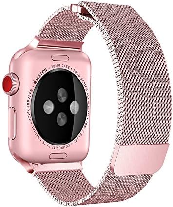 Walcase for Apple Watch Band 38mm, Fully Magnetic Clasp Mesh Milanese Loop Stainless Steel iWatch Band for Apple Watch Series 3 2 1 Sport and Edition