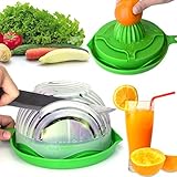 WEBSUN Salad Cutter Bowl with Lemon Squeezer 60 Second Salad Maker, Easy Speed Salad Maker Fruit Vegetable Cutter Bowl Fast Fresh Salad Slicer