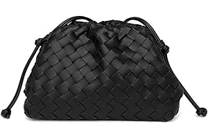 BRYCTSISEN Woven Clutch Purse for Women Fashion Small Square Handbag Vintage Premium Bag PU Leather Handmade Bag