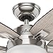 Hunter Fan 54 inch Contemporary Ceiling Fan in Brushed Nickel with LED Light Kit (Renewed)