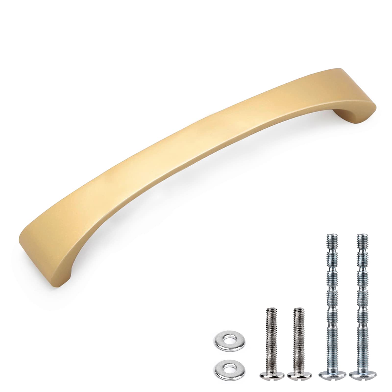 WEAVERBIRD Gold Kitchen Handles 4PCS/10PCS Arch Cabinet Handles Hole Center 96mm (3-3/4'') /128mm(5'')