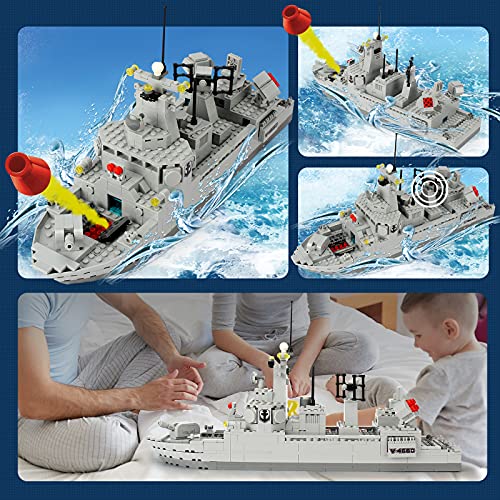 SUNHABI Military Battleship Building Toys Ship Boat Building Blocks Kit for 10YearOld Boys