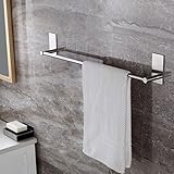 Leyden TM 3M Self Adhesive 22-Inch Stainless Steel Bathroom Single Towel Bar Holder Hanging Rack, Brushed Nickel