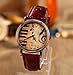 Vintage Piano Music Note Analog Bronze Watch with Leather Strap