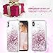 Caka iPhone X Case, iPhone Xs Glitter Case Liquid Series Girls Luxury Fashion Bling Flowing Liquid Floating Sparkle Glitter Cute Soft TPU Case for iPhone X XS (Rose Gold)