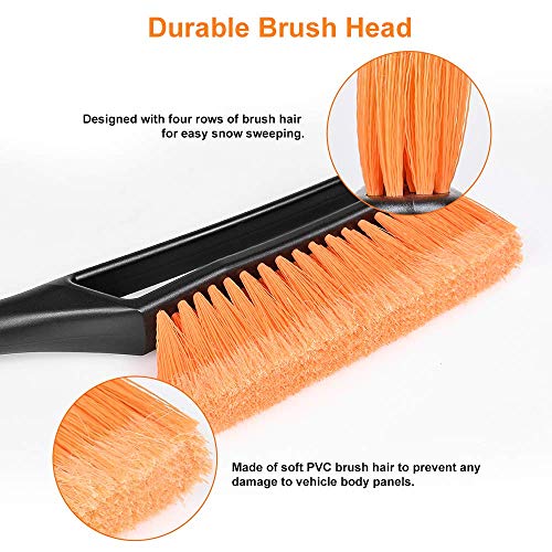 SEEKONE Car Snow Brush and Ice Scraper, 2 in 1 Detachable Winter Snow Ice Shovel Removal Tool with Ergonomic Foam Grip for Car Truck SUV (27in)