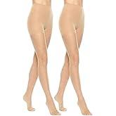 PIOGOWE Sheer Tights for Women, 20D Legs, 40D Reinforced Top, Run-Resistant Knit, High-Stretch Waist, Reinforced Toes