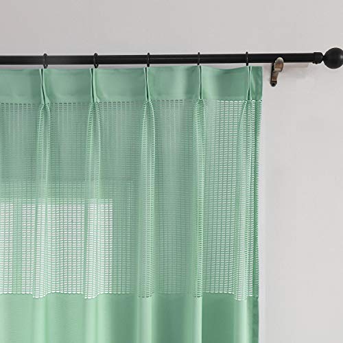 TWOPAGES 5ft Wide x 7ft Tall Pinch Pleated Medical Curtains Privacy Hospital Cubicle Curtain (1 Panel,Green)