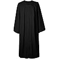 GraduatePro Matte Graduation Gown, Unisex Choir Robe for Church, Halloween Judge Costume for Adults Black 48